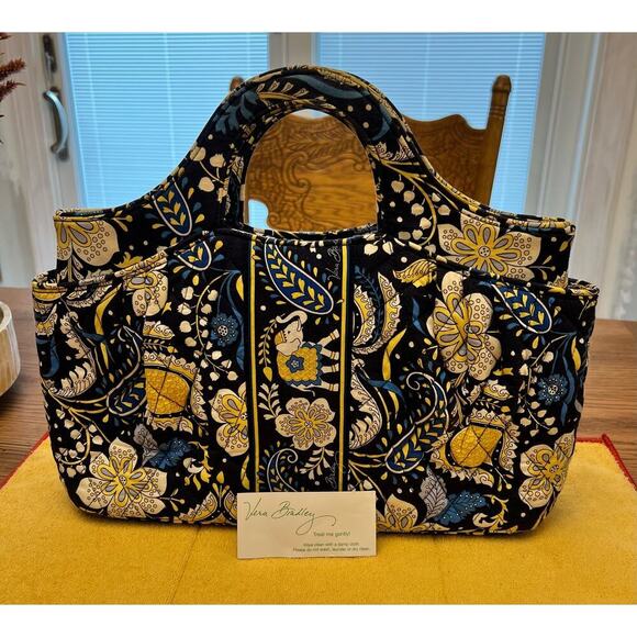 Vera Bradley Paisley Purse Satchel
Handbag Handheld Blue Yellow White - Picture 2 of 11